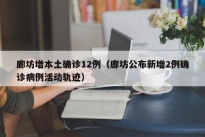 廊坊增本土确诊12例（廊坊公布新增2例确诊病例活动轨迹）