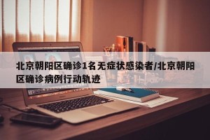 北京朝阳区确诊1名无症状感染者/北京朝阳区确诊病例行动轨迹